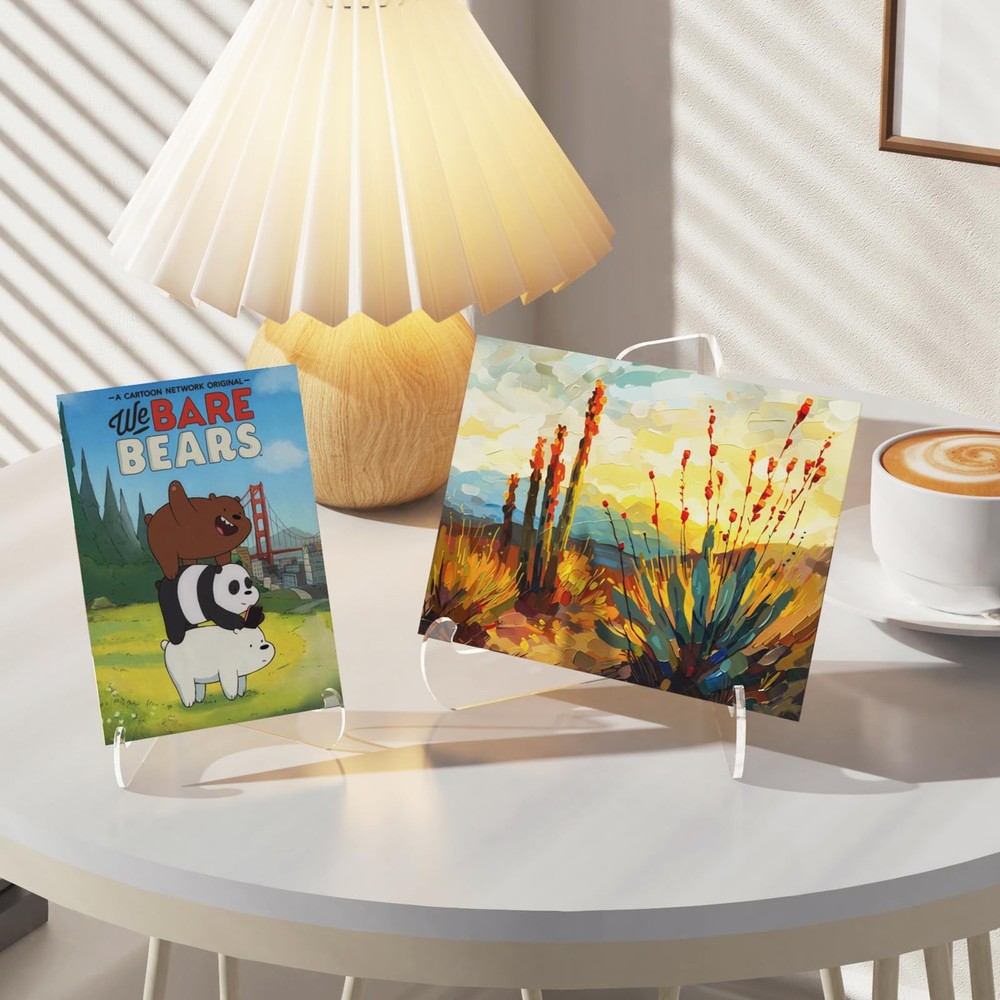 5 Pack Acrylic Display Stand, Plate Stand for Display, Clear Easel Stand, Dis...