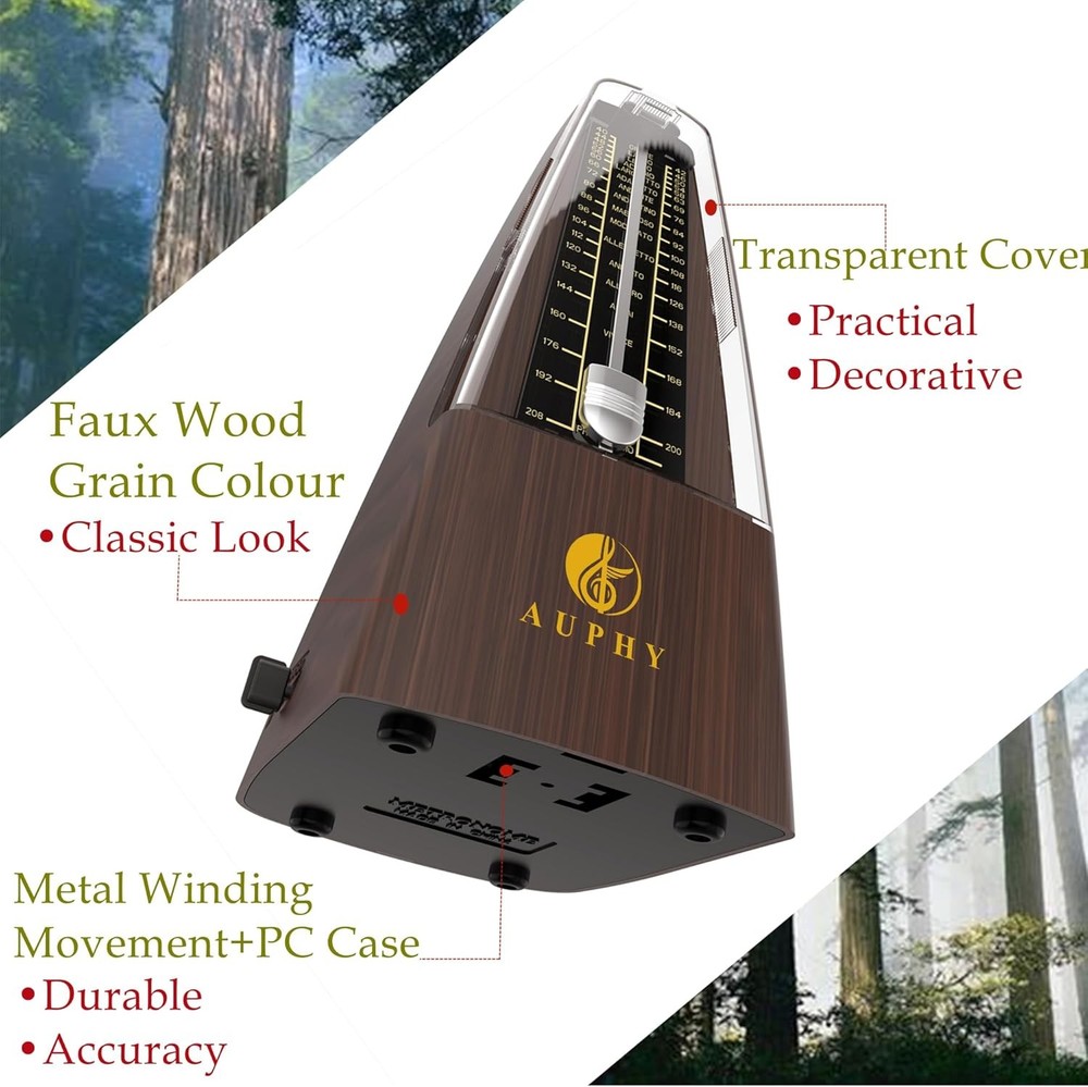 Metronome with Accent Bell, Classic Shape, Accurate Beat, Multiple Beat Modes