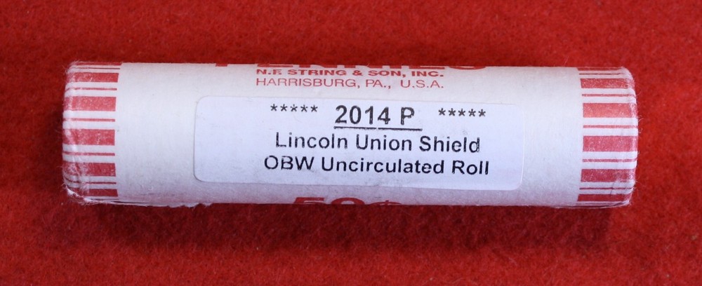 2014-P Lincoln Shield Cent Penny 50 Coin roll UNC rolls