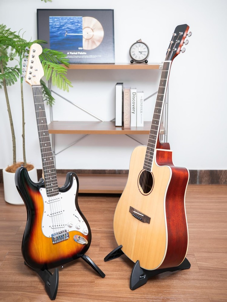 Guitar Stand, Foldable Guitar Stand with Adjustable 2-Width, Sturdy Electric ...