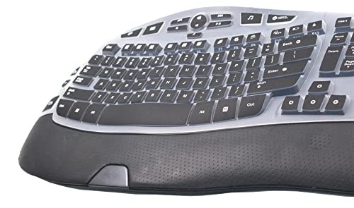 Dust-Proof Silicone Keyboard Protector Compatible for Logitech K350 MK550 Black