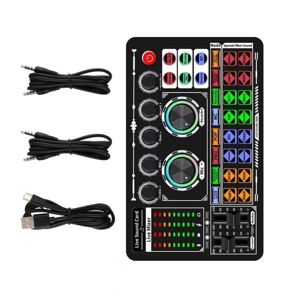 F999 Sound Card Live Audio Equipment Multi-platform Live Steaming Compatibility