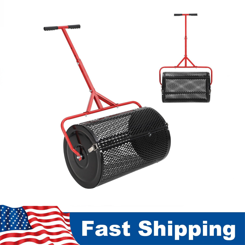 Compost Spreader Peat Moss Seed Spreader 24" Wide 40" 43" 46" Height Adjustable