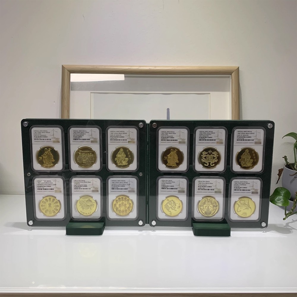 Dual-Panel Acrylic Display Stand Case Holder for NGC Graded Coin Storage Box