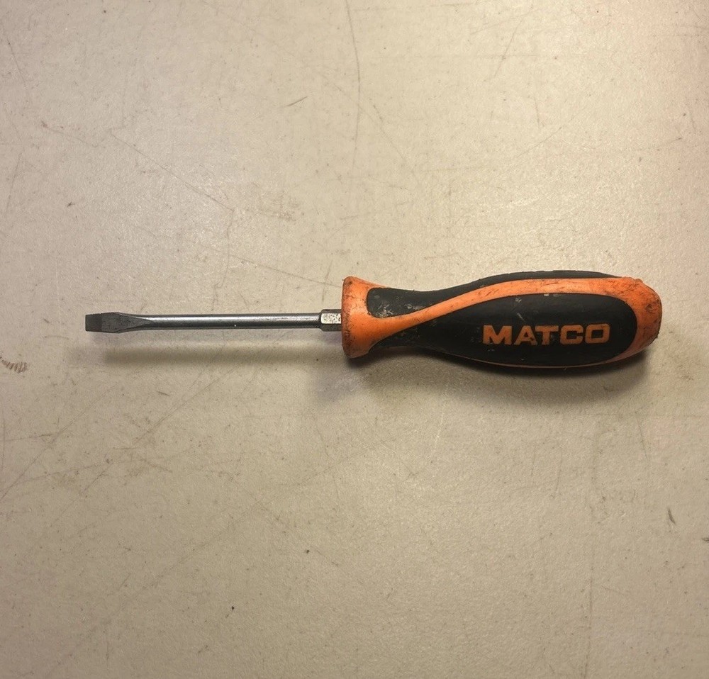 Matco Tools - Flat Tip Screwdriver, Orange/Black Handle Screwdriver
