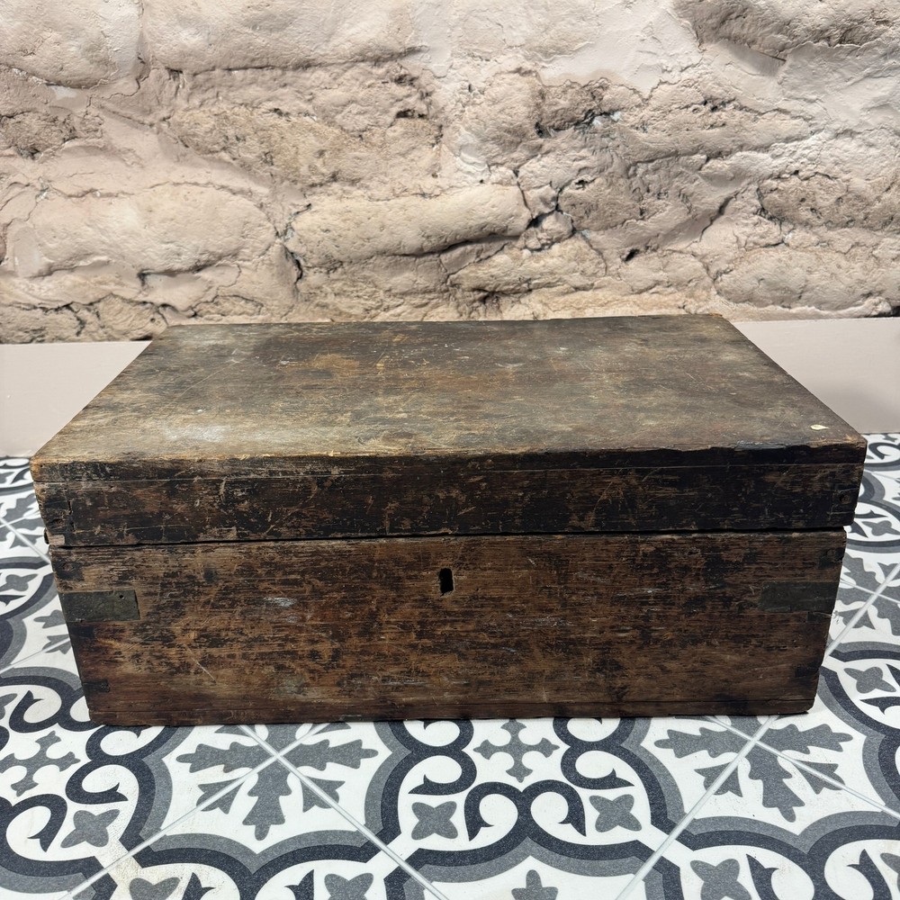 Vintage Workman Tool Chest Pine 1940's Original Iron Hardware