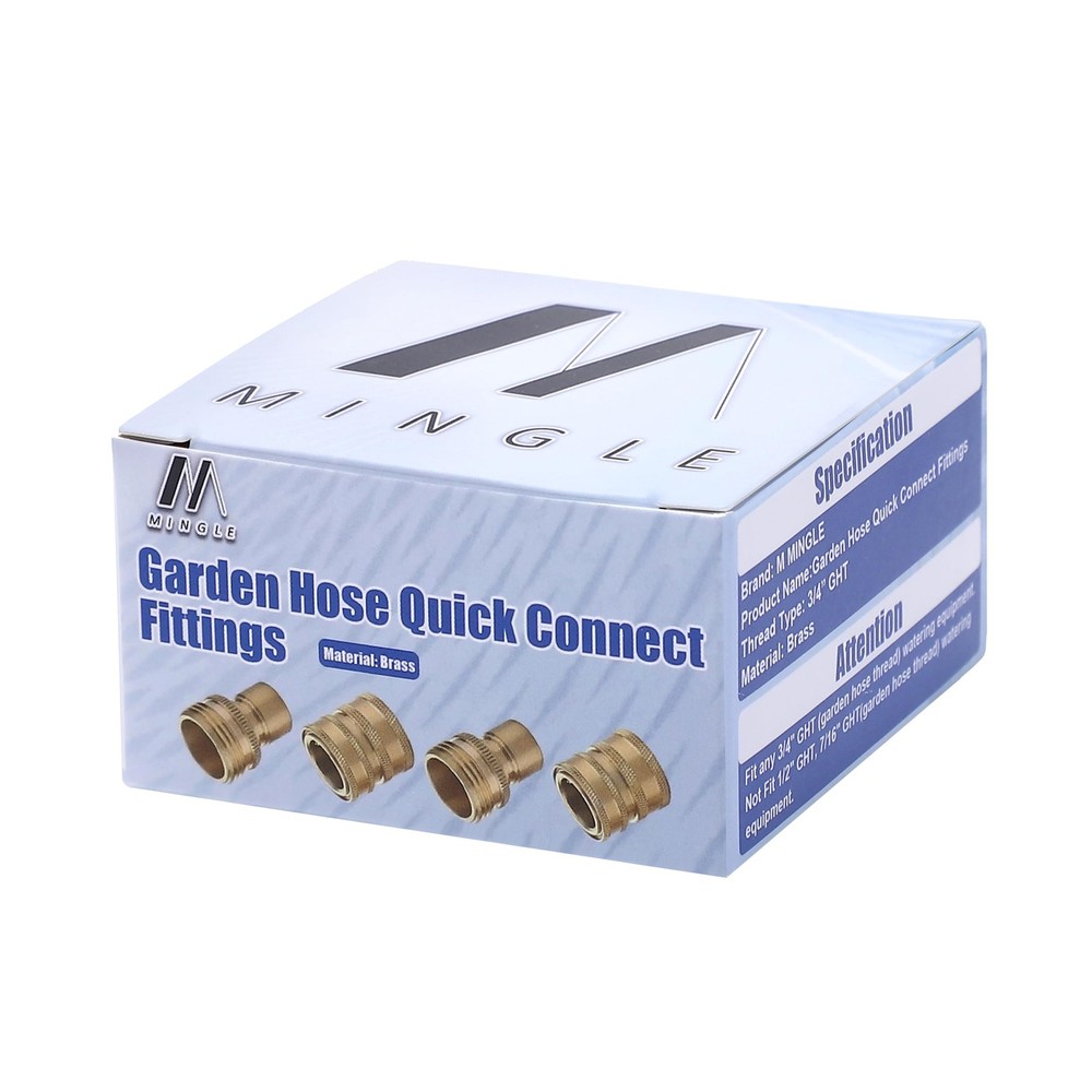 M MINGLE Garden Hose Quick Connect Fitting, Brass