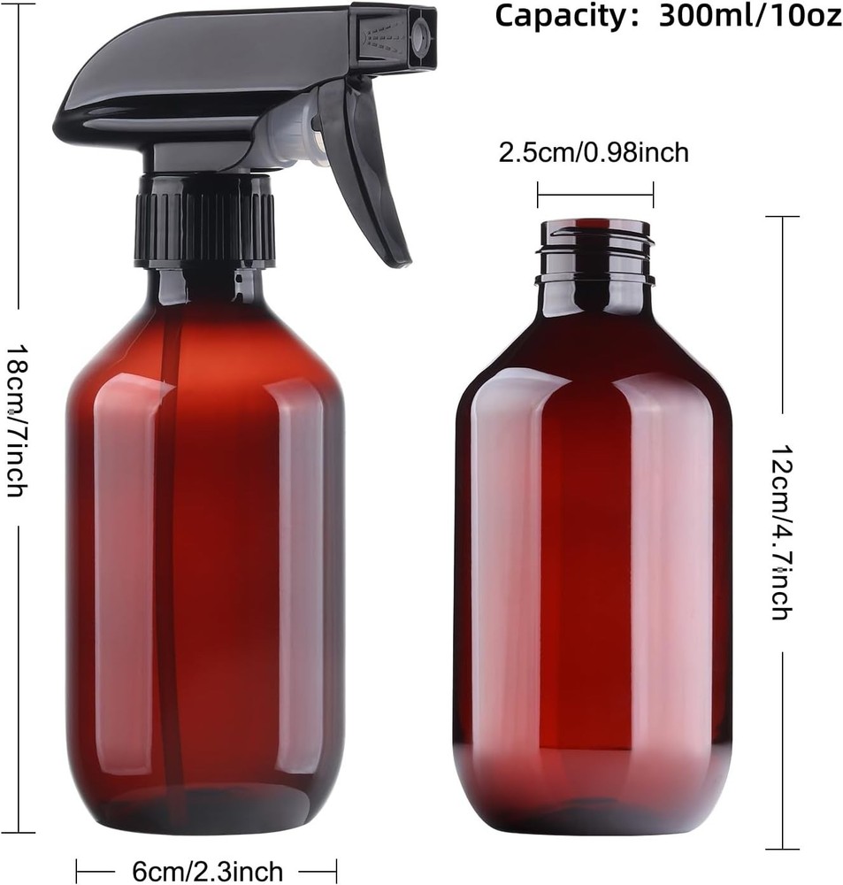 Lightweight 10oz Refillable Spray Bottles - Adjustable Nozzle for Everyday Use