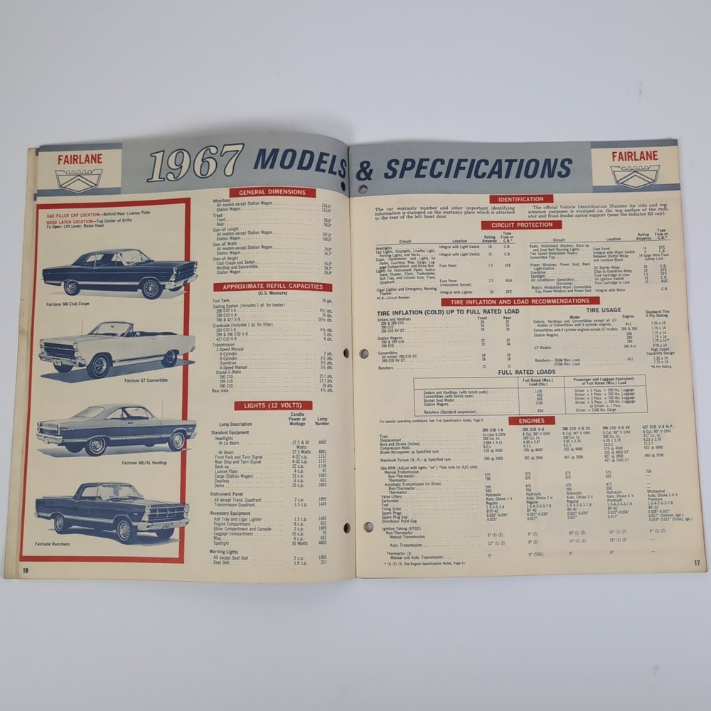 Shop Tips Ford 1967 Announcement Issue Spec Guide 1966