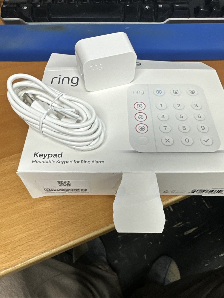 Ring Alarm Keypad REPLACEMENT WALL & Flat Adapter - White - New