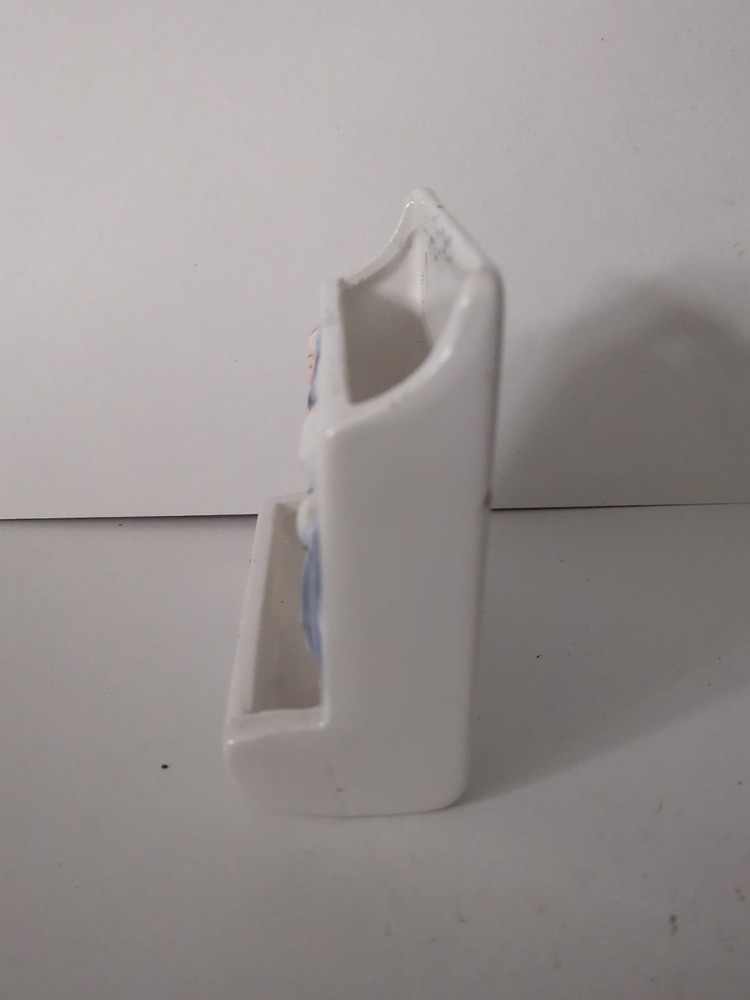 Vintage Ceramic Wall Mount Match Stick Holder