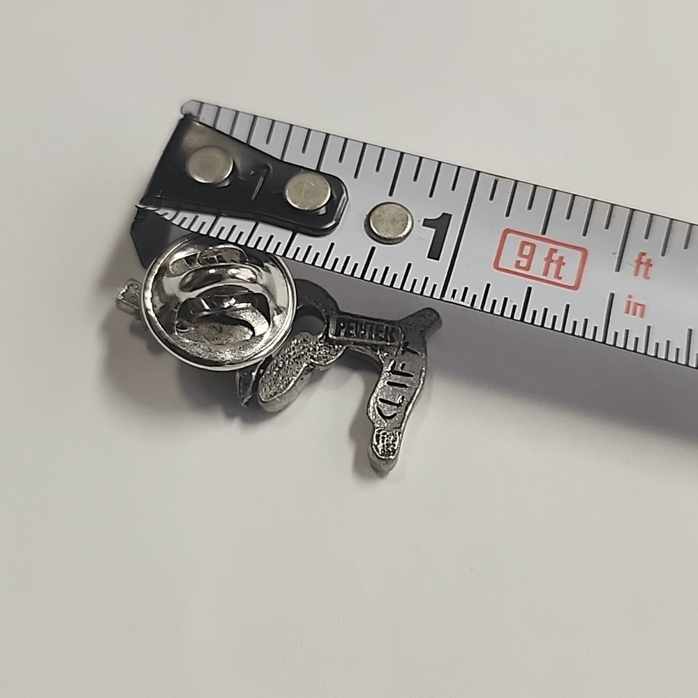 Jim Clift Handcrafted Pewter Lapel Pin Microscope 1”