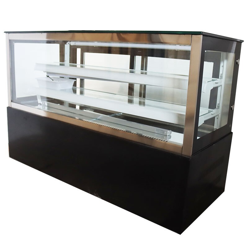 220V Refrigerated Cake Showcase Bakery Display Cabinet Rear Sliding Doors 3Layer