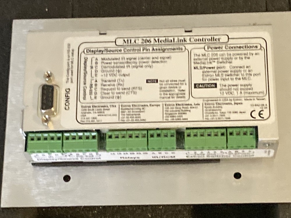Extron MLC 206 Black Media Link Controller 60-385-02 NOS with Software