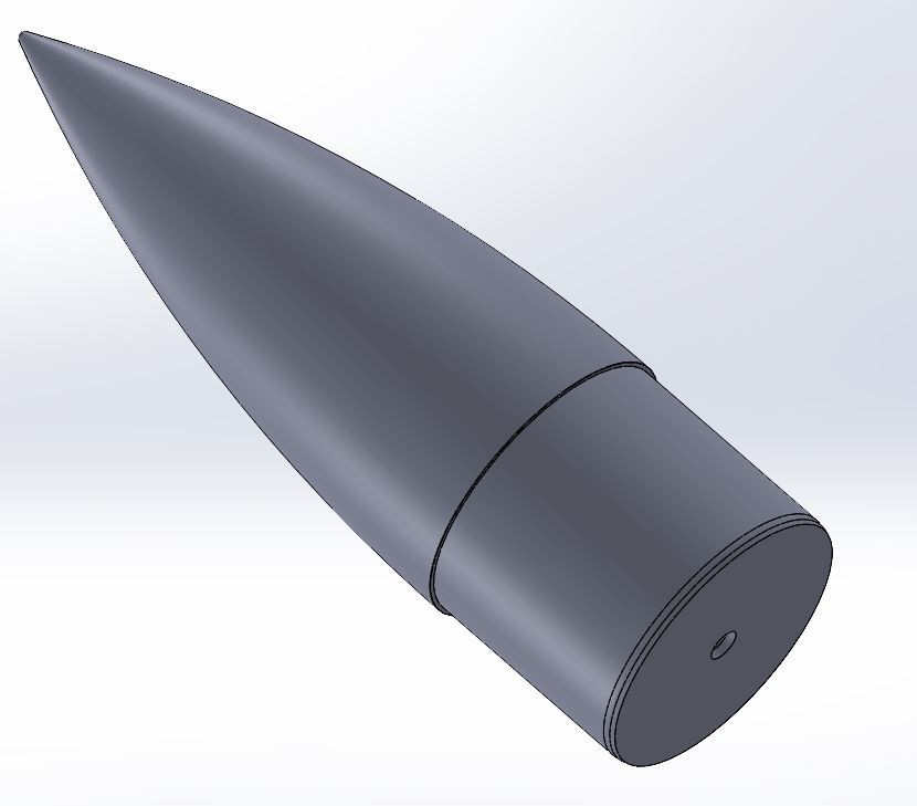 Nosecone for LOC 3.9" Tube Flying Model Rocket