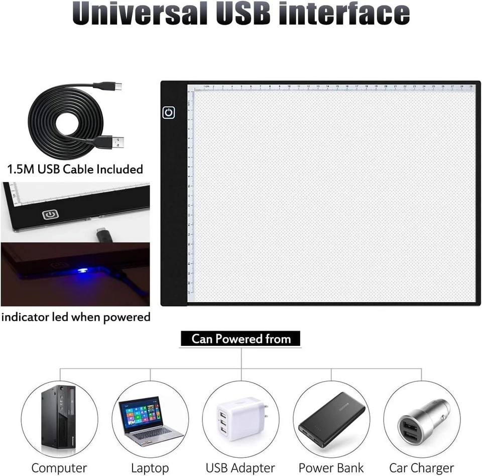 Diamond Painting A4 LED Light Pad, Ultra-Thin Adjustable Brightness Diamond Art