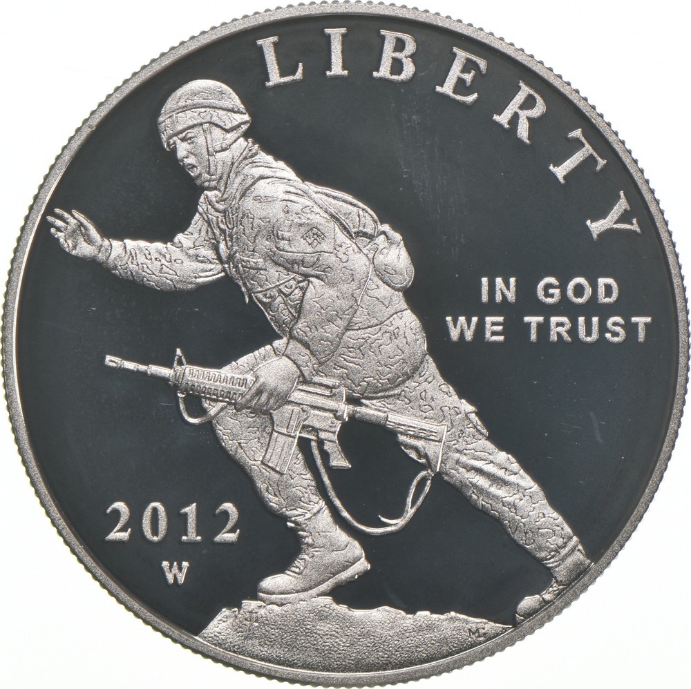 2012-W Proof Infantry Soldier Commemorative Silver Dollar $1