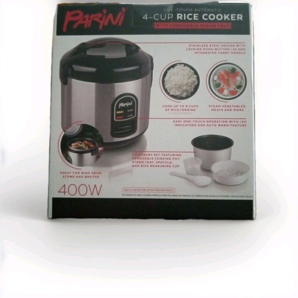 Parini 4 Cup One Touch Rice/Grain/Fish/Veggie/Dumpling Cooker