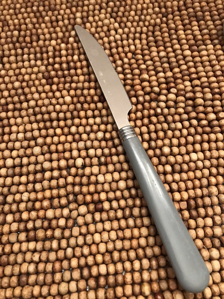 Gibson? Stainless GREY Plastic SERRATED DINNER KNIFE 8” EUC