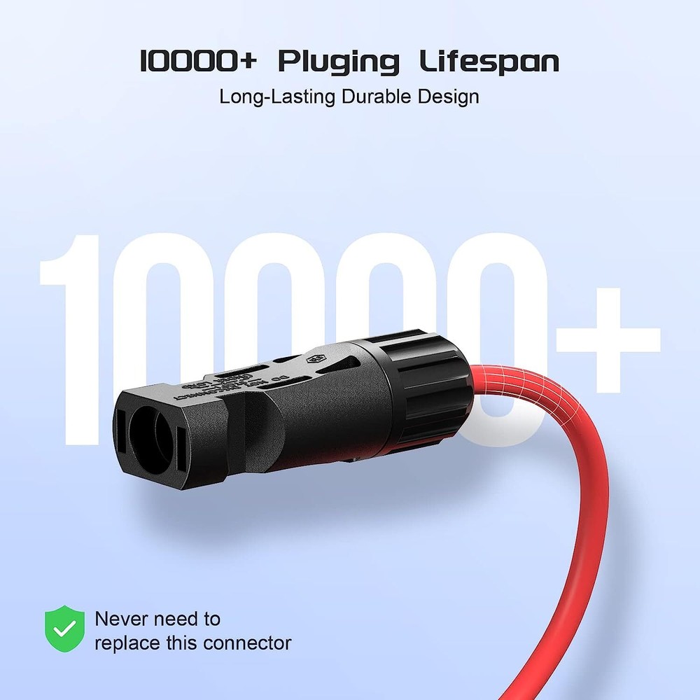 Solar Panel Y Branch Cable Connector 10AWG PV Wire Adapter for Solar System US