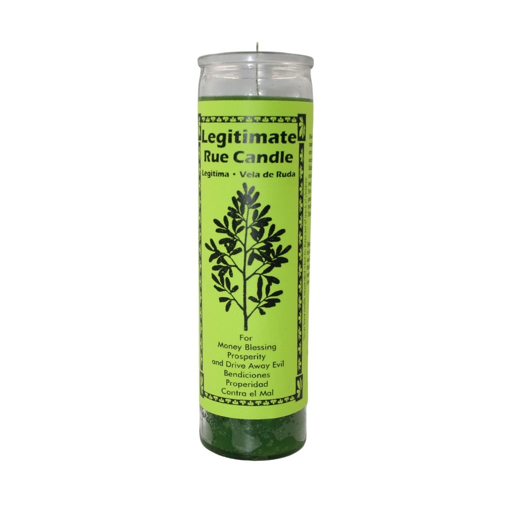 Two Scented Ruda Candles for Money Blessing and Prosperity - Velas de Ruda