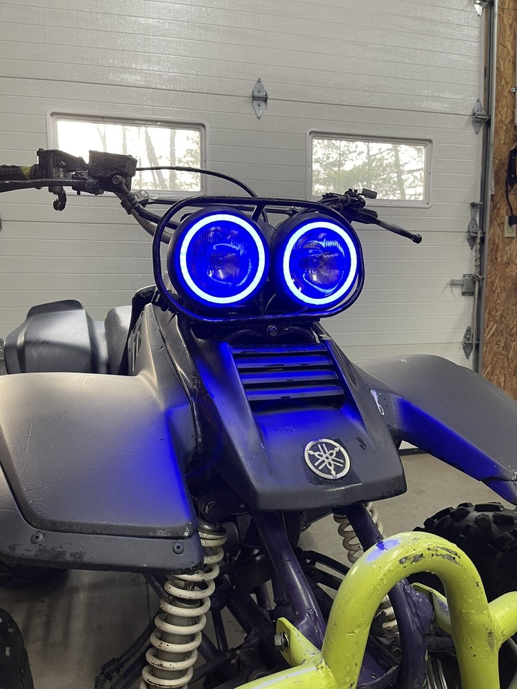 Multi Colored Yamaha Warrior YFM350X 350cc Halos Angle Led Rings Set Bluetooth
