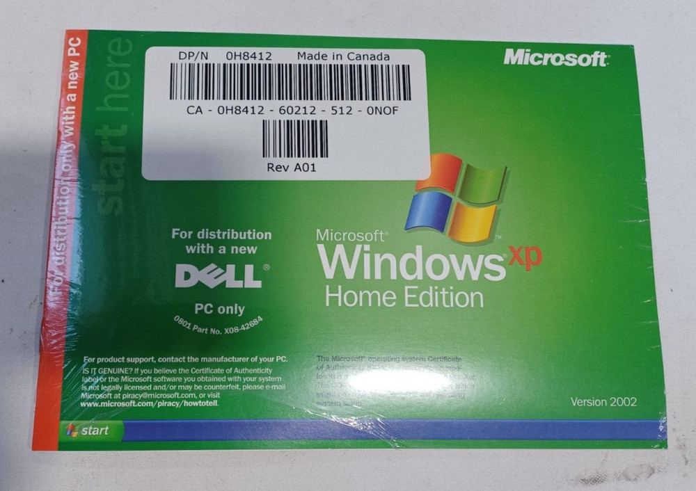 Dell Reinstallation CD Microsoft Windows XP Home Edition 2002 New Sealed