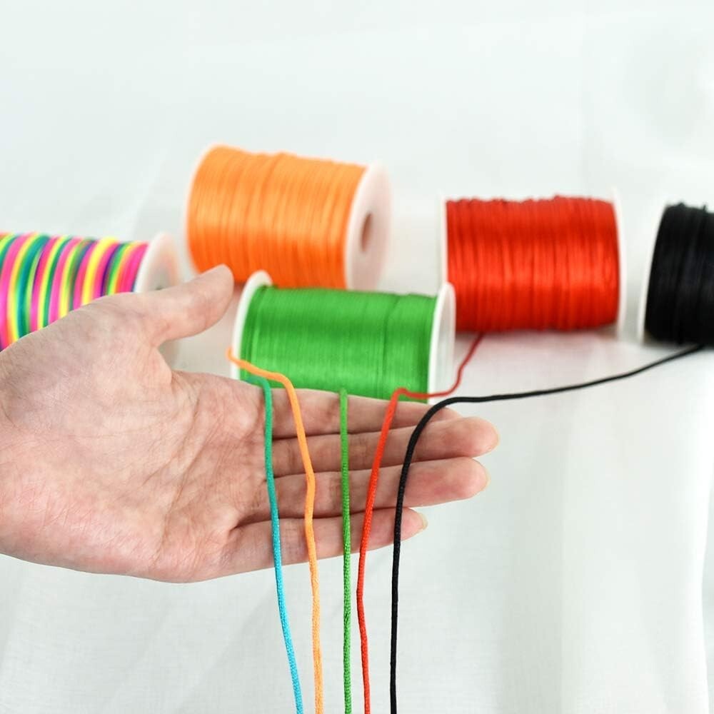 Black Nylon Beading Thread - 2mm Thick, 110 Yards for Multiple Craft Uses