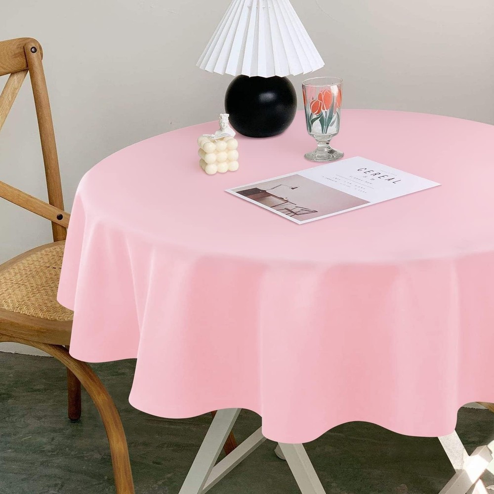Childom Round Tablecloths,3 Pack 84 Inch Round Plastic Tablecloths Disposable...