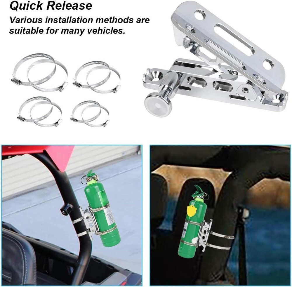 Chrome Quick Release Fire Extinguisher Mount Roll Bar Extinguisher Mounting Brac