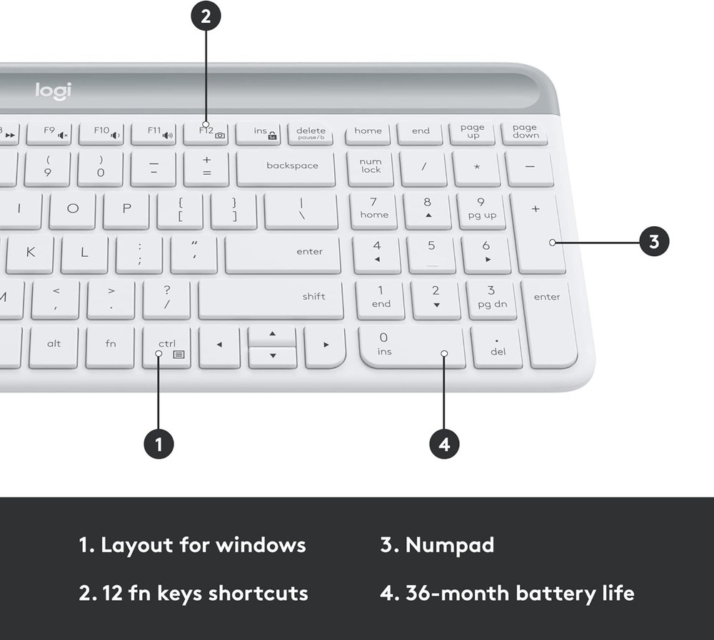 MK470 Slim Wireless Keyboard and Mouse Combo - Modern Compact Layout, Ultra Q...