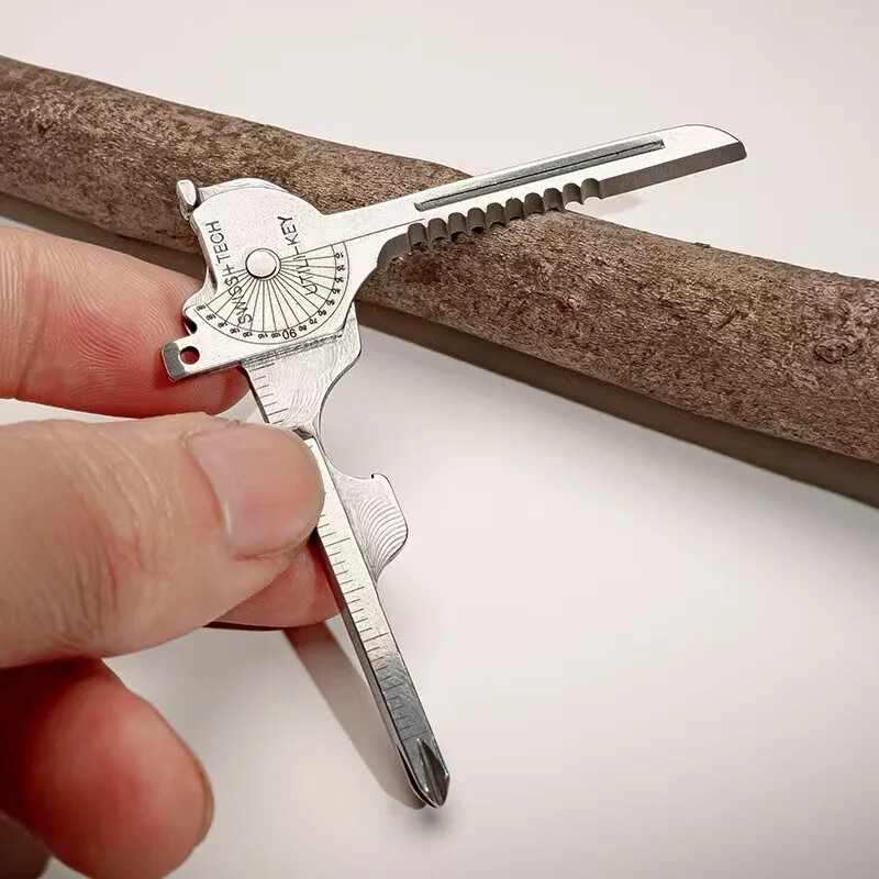 Multi Function Folding Mini Keychain Tool Opener 8in1 Utility Outdoor Survival