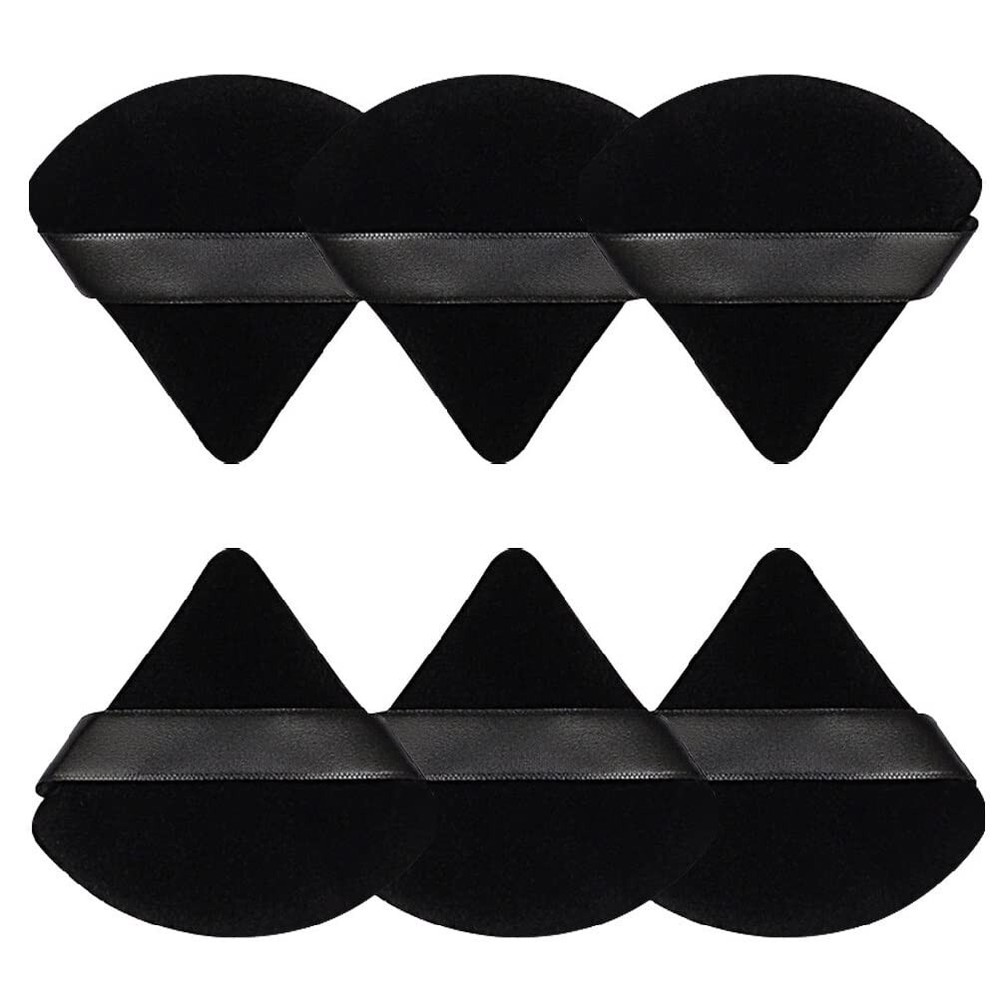 Dual-Use Triangle and Round Makeup Puffs - 6 Pcs for Perfect Application