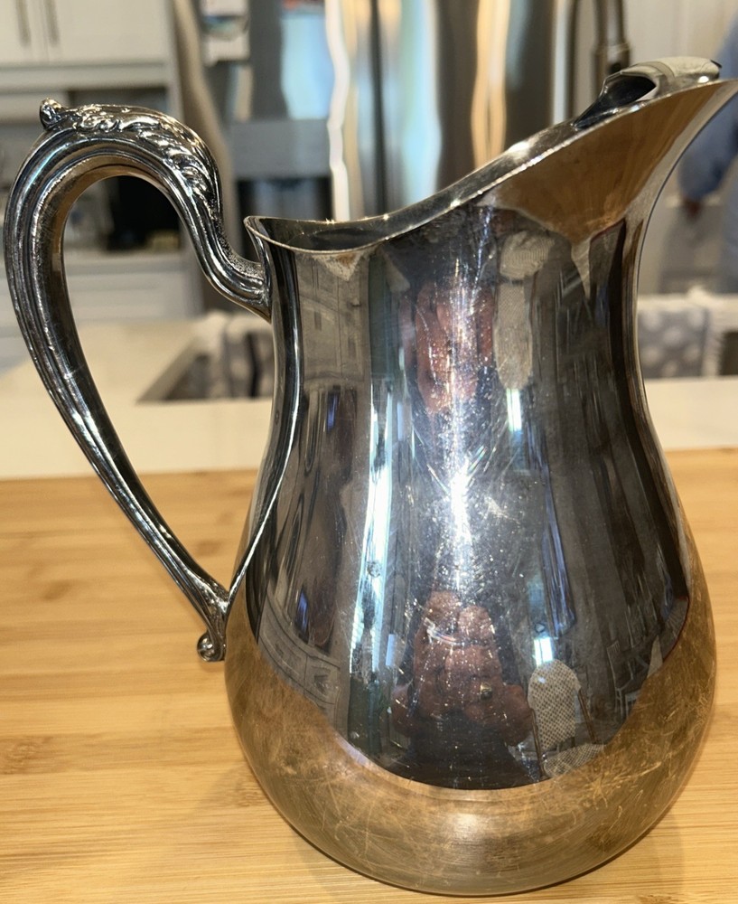 Silver Plated Water Pitcher 8 X4.5 Inches