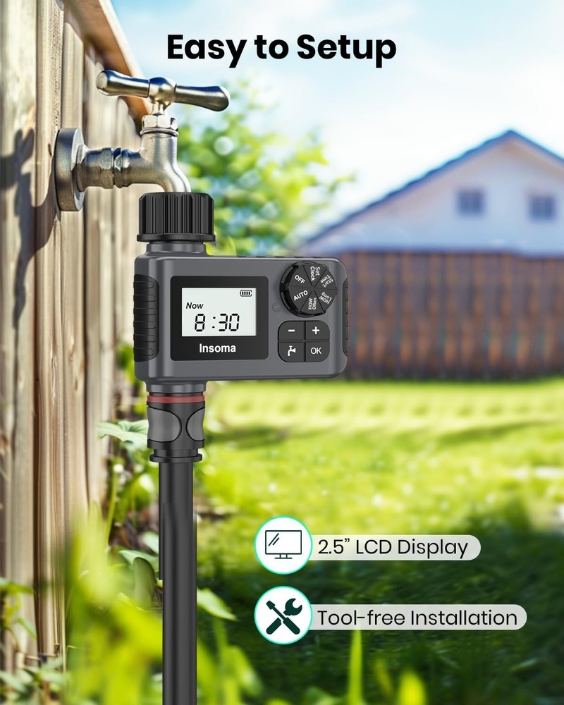Programmable Garden Hose Timer 1 Outlet LCD Automatic Watering Irrigation System