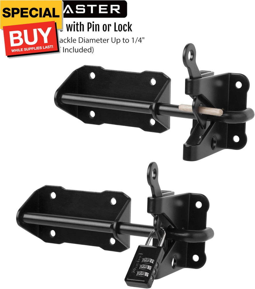 Heavy Duty Automatic Gate Latch for Wooden Fences with Pull String, 7.5" Self-Lo