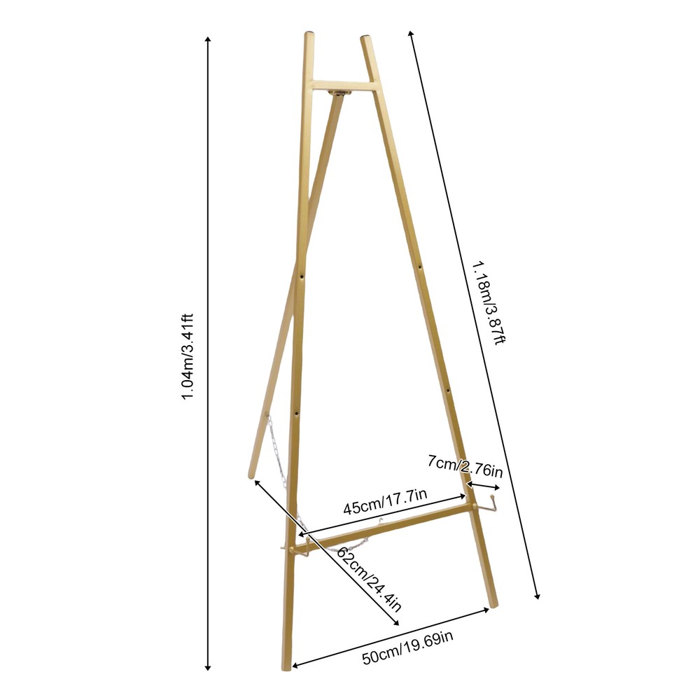 2X Large Gold Wedding Easel Stand Drawing Poster Display Adjustable Angle Height