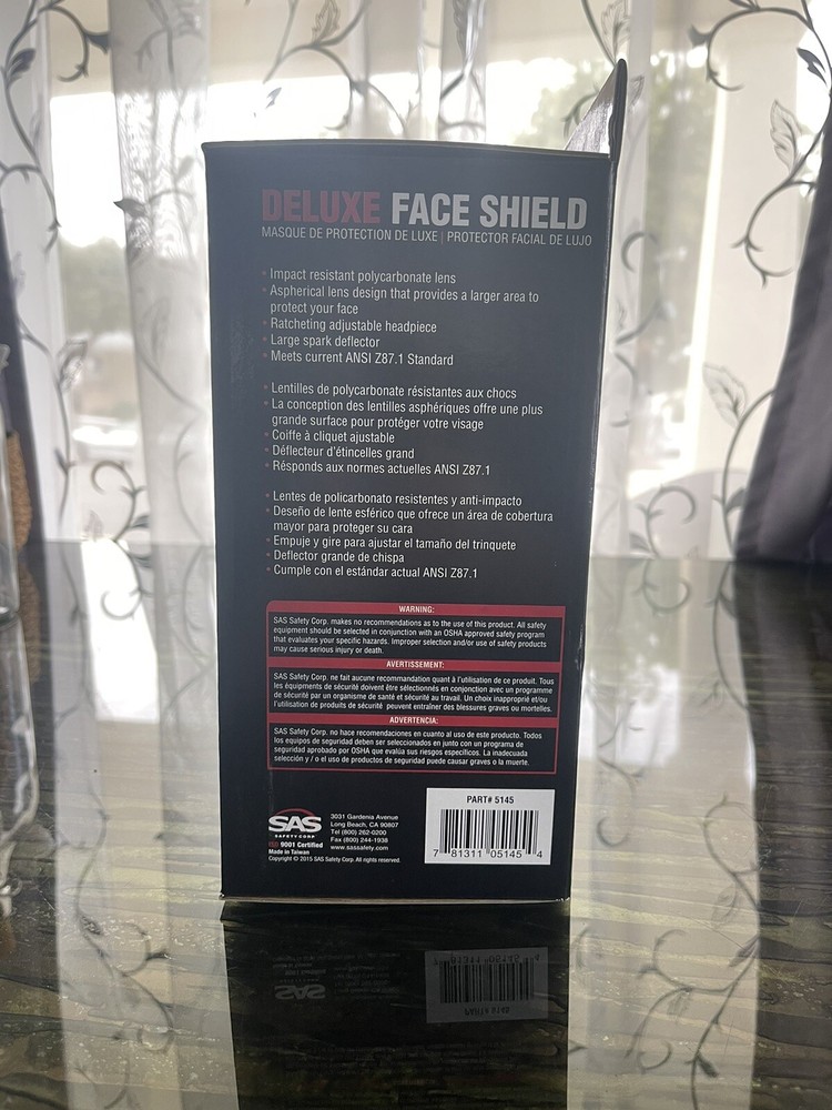 SAS Safety Corp Deluxe Face Shield