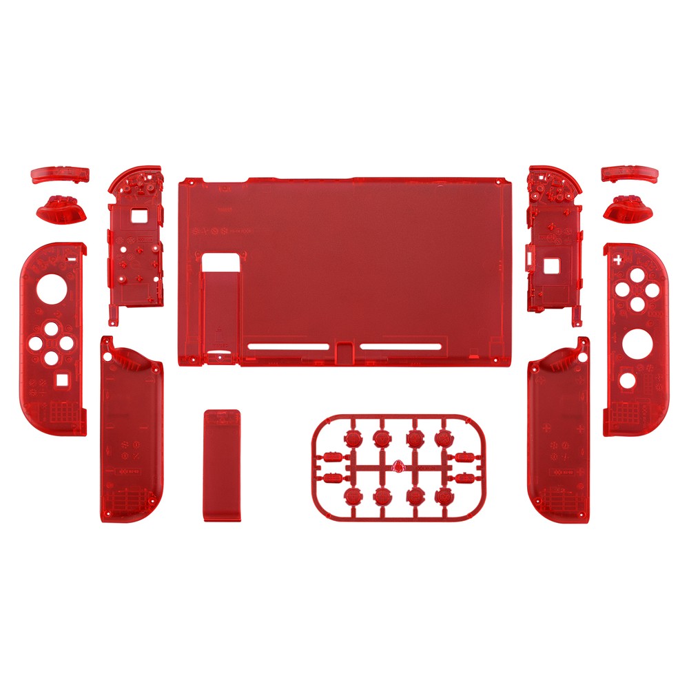 Custom Clear Red Console Back Plate Controller Housing Shell for Nintendo Switch