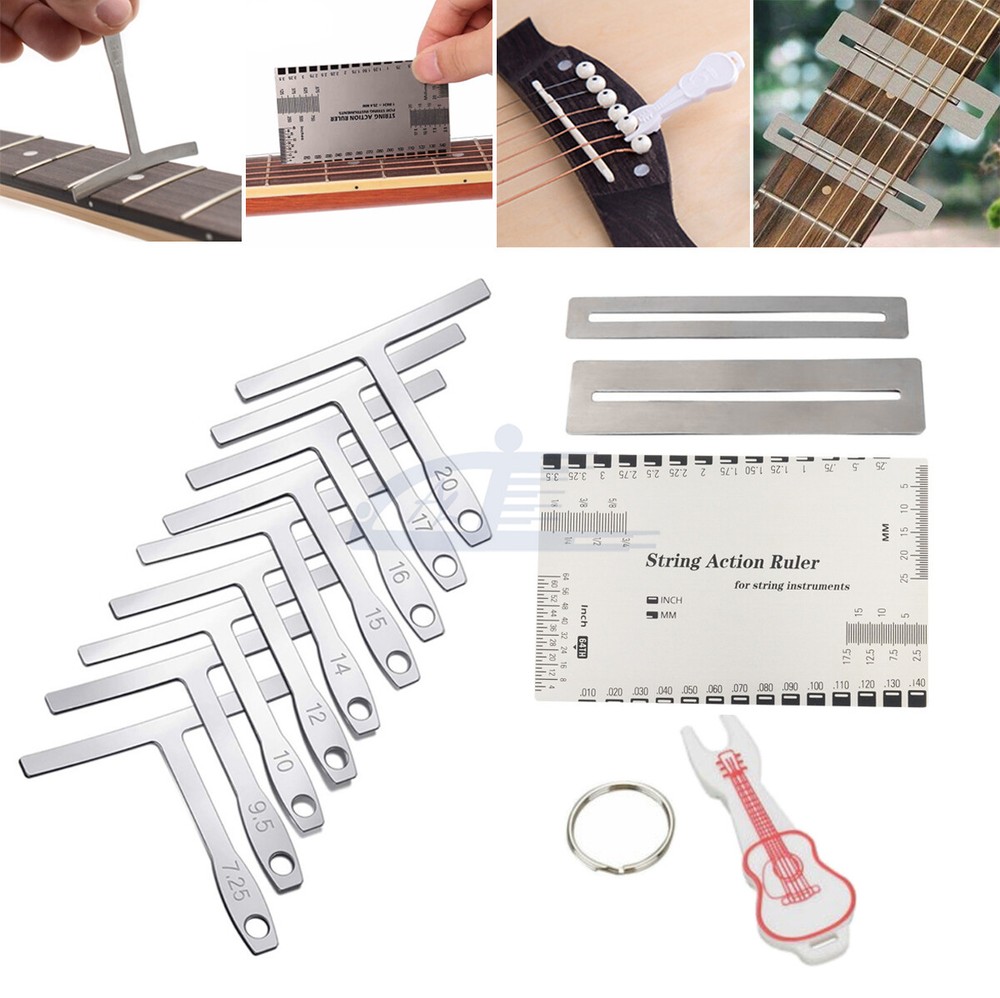 Guitar Bass Understring Radius Gauge String Action Ruler Fretboard Guard Tools