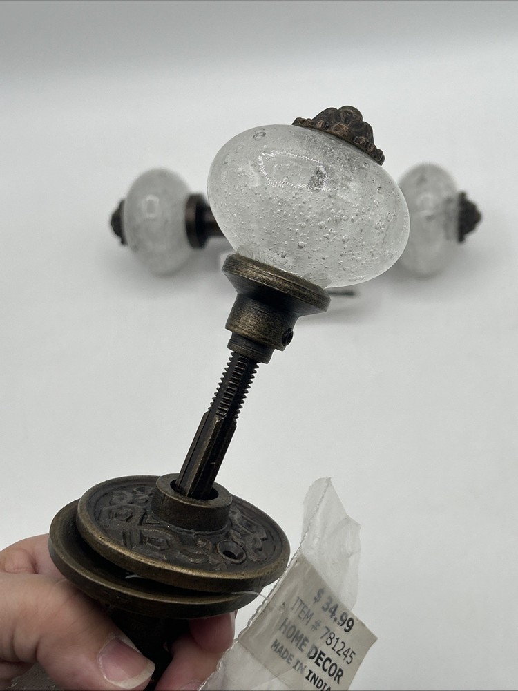 TWO Bubble Glass Knob Pull Decorative Door Knobs Hardware by Hobby Lobby