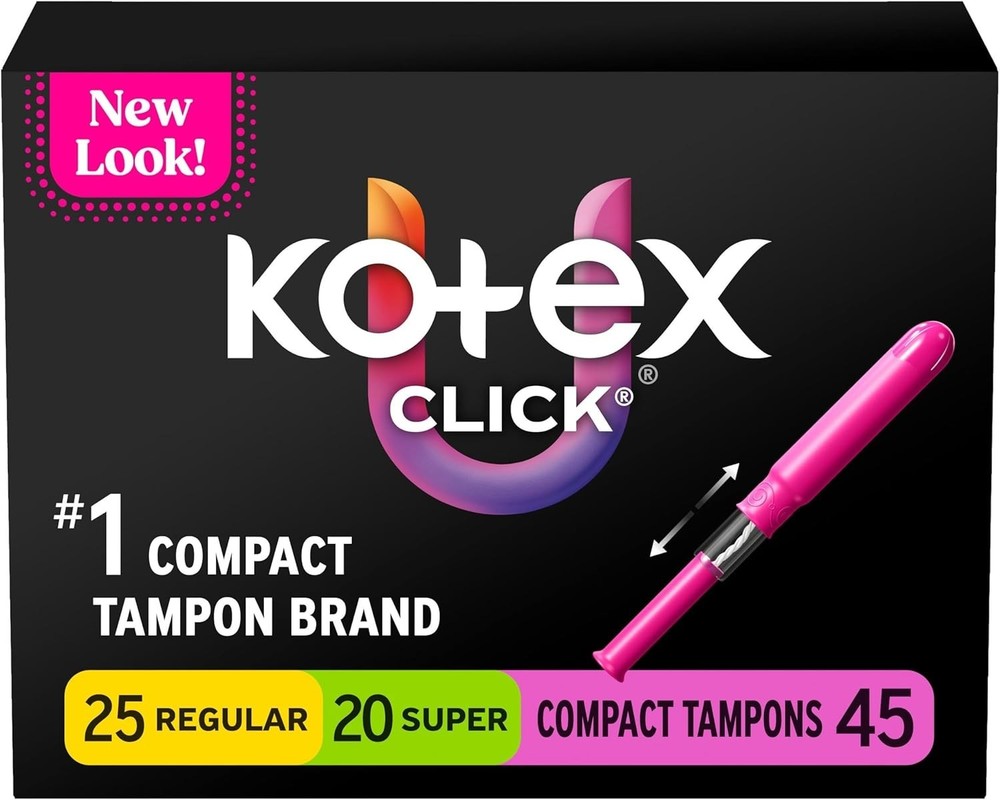U by Click Compact Multipack Tampons, Regular/Super Absorbency, Unscented, 45...