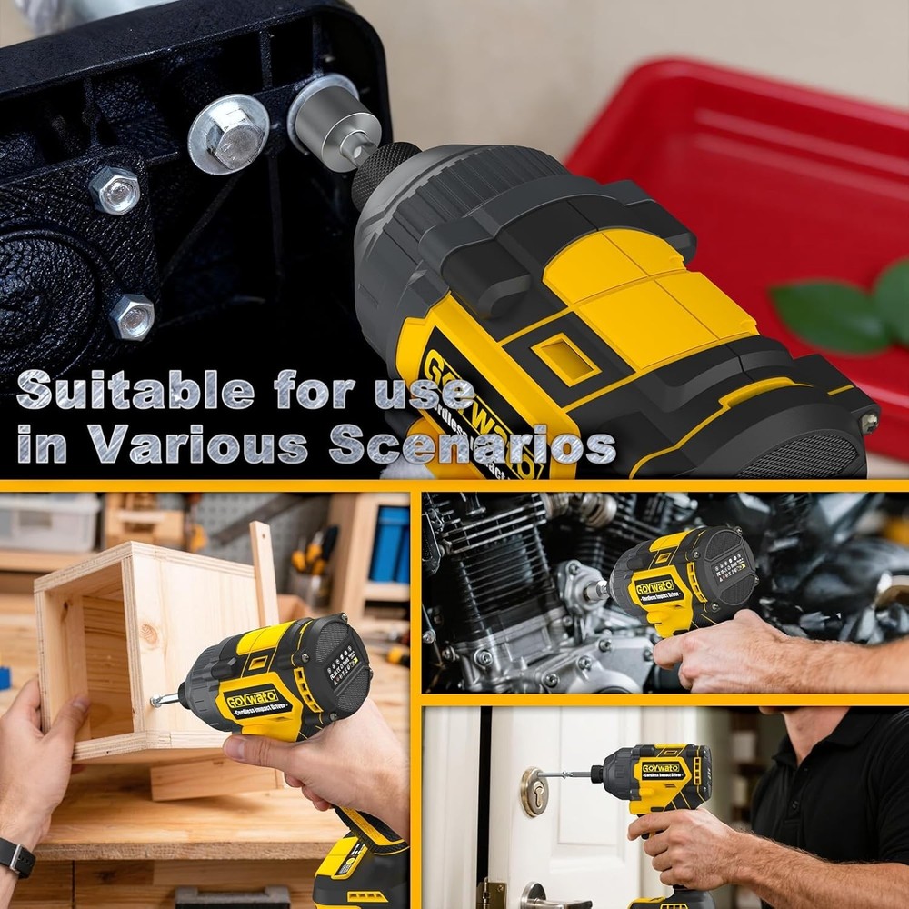 Powerful Brushless Cordless Impact Driver - 2 Batteries & 14 Socket Set