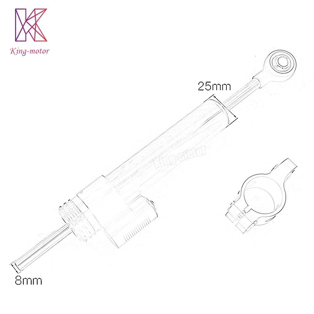 Motorbike Adjustable Steering Damper Linear Stabilizer Reversed Safety Control