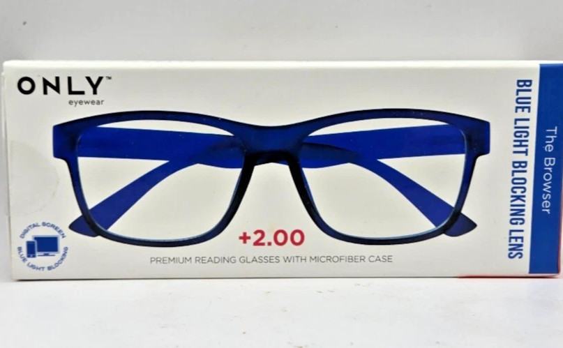 ONLY Eyewear BROWSER Blue Light Blocking Reading Glasses Choose Color & Strength