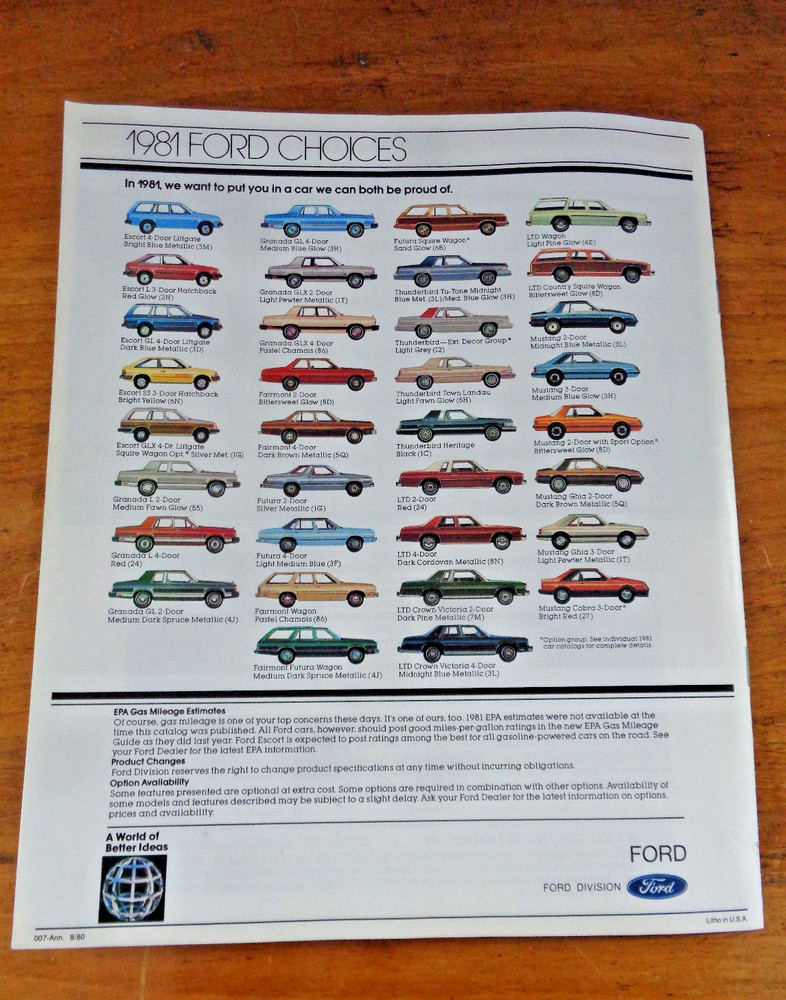 FORD Multiple Model Automobile Dealer Brochure 1981