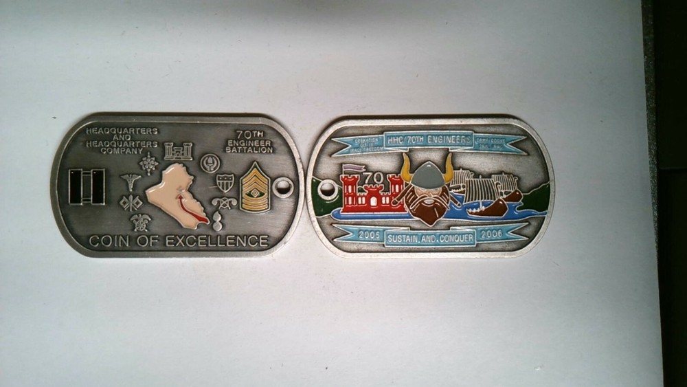 CHALLENGE COIN 70TH ENGINEER BATTALION COIN OF EXCELLENCE SUSTAIN AND CONQUER
