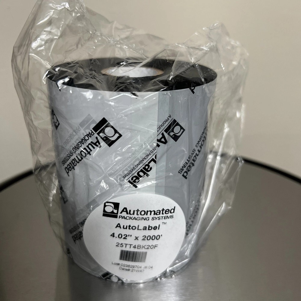 Automated Packaging Systems 25TT4Bk20F Transfer Label Ribbon 4.0 x 2000' 2 PACK*