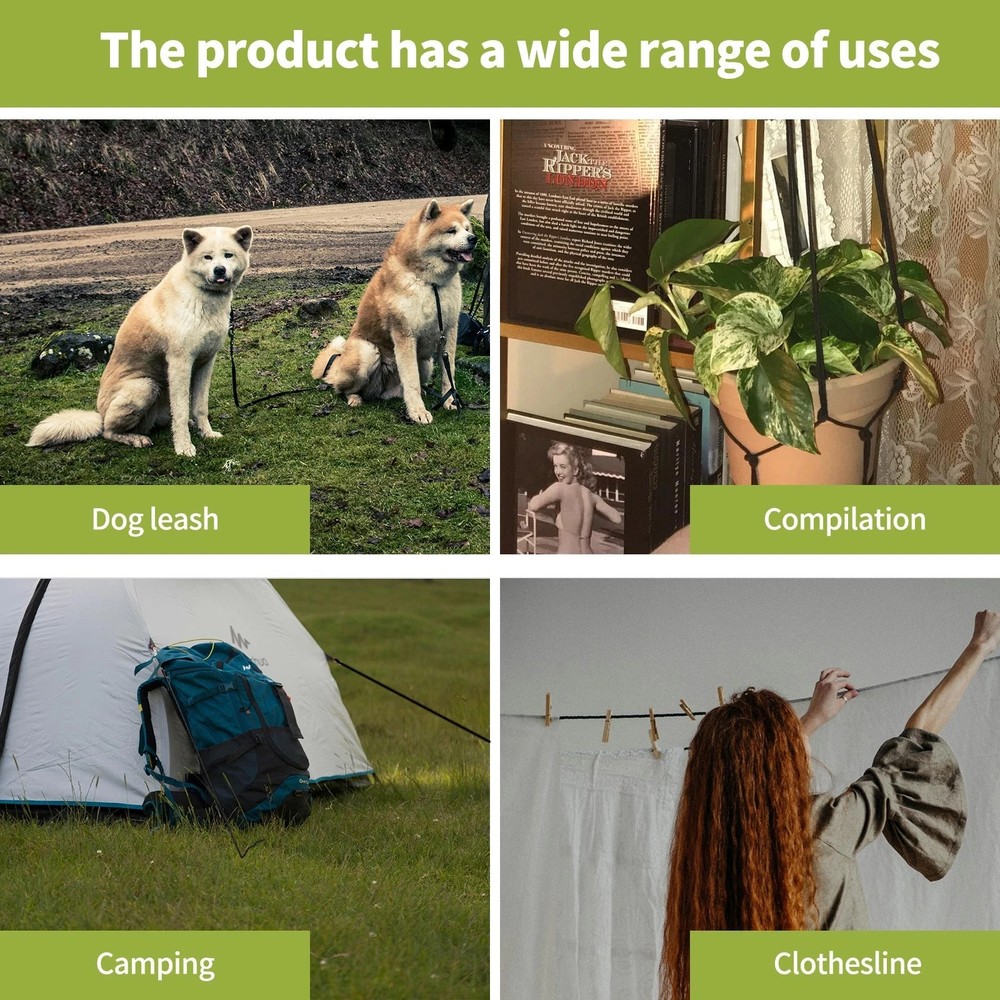 1/4 500ft Black Polyester Solid Braid Rope Outdoors