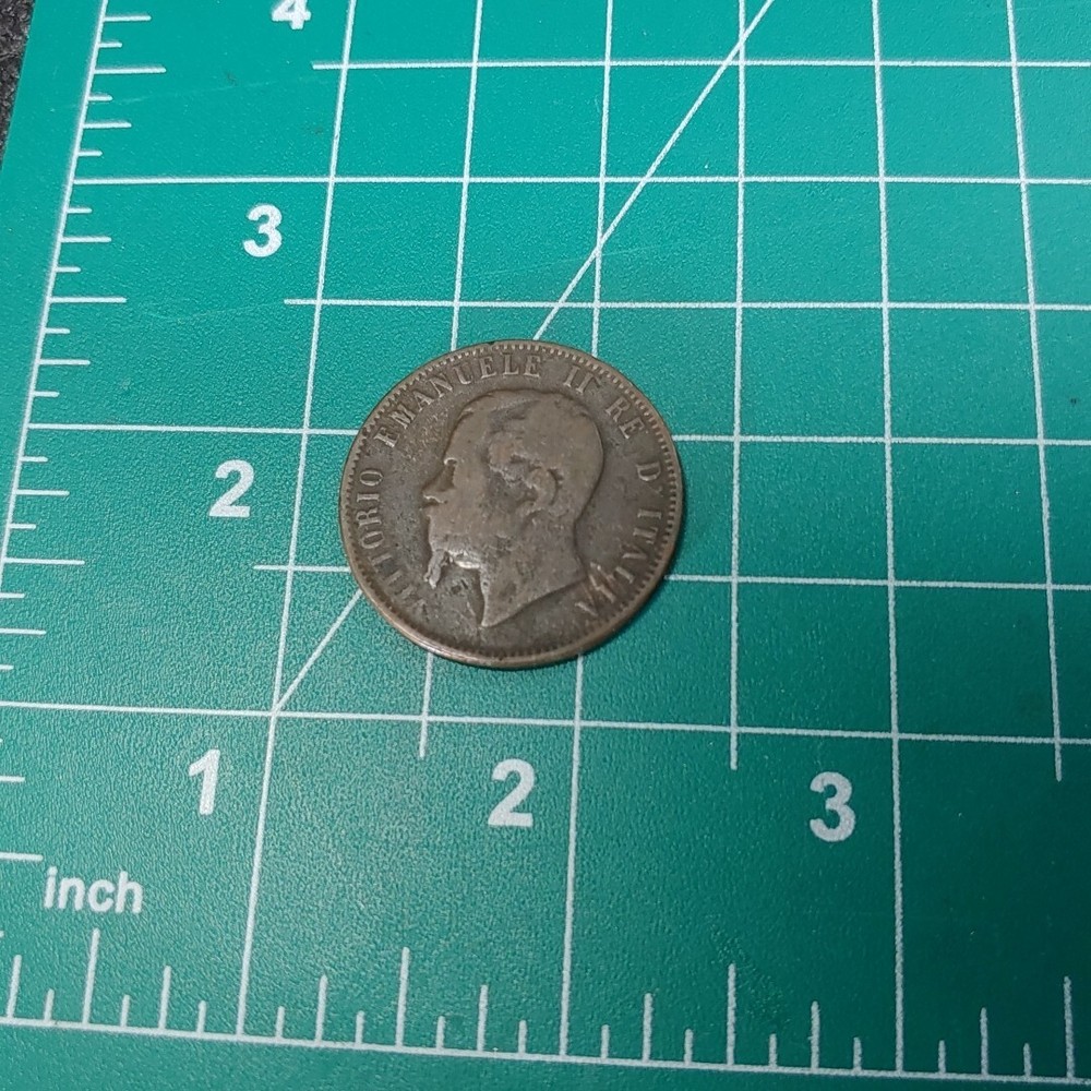 1867 Italy 10 Centesimi Vittorio Coin